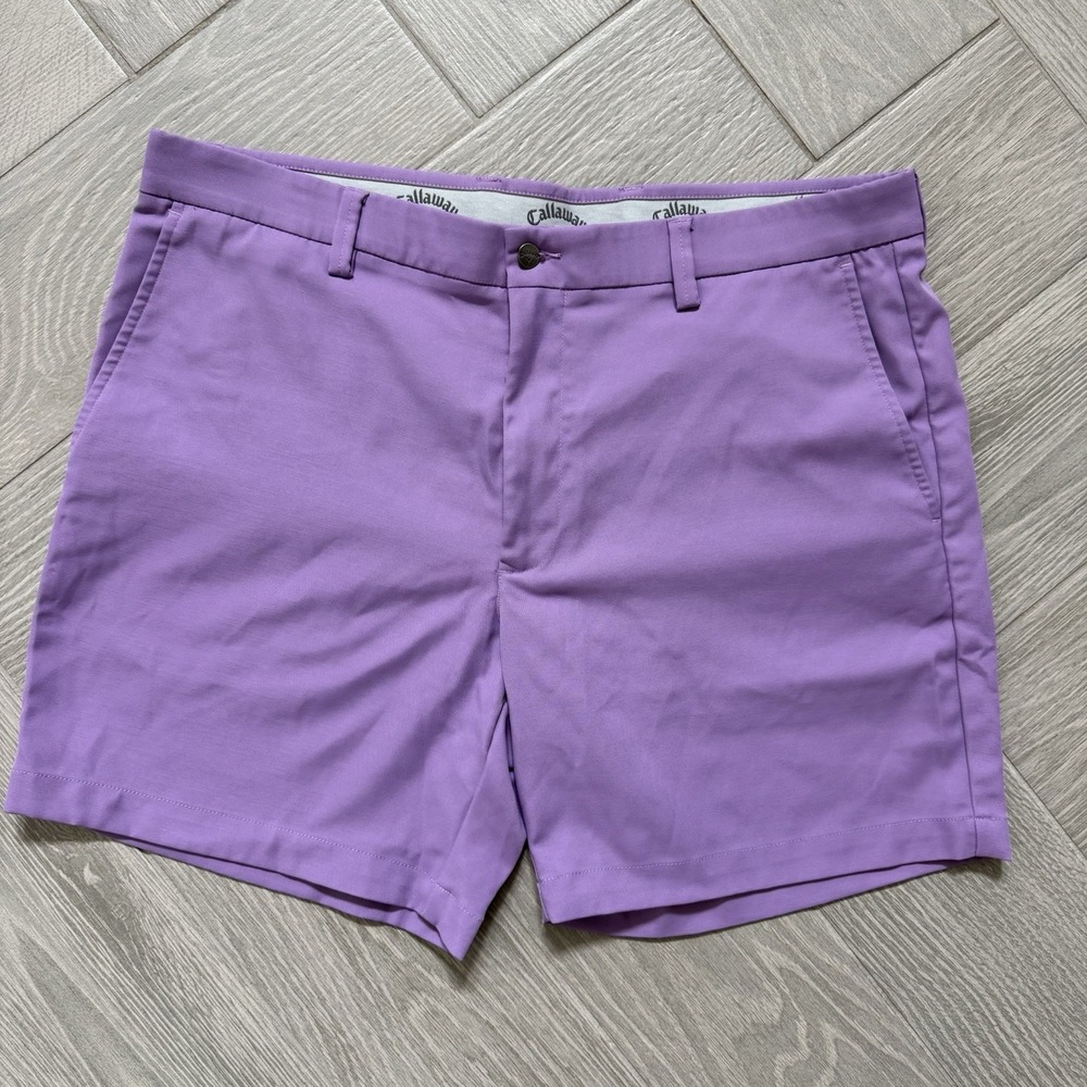 Callaway Men's Chino Golf Shorts Purple Size 38 Inseam 7" Polyester